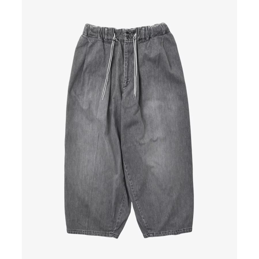 Sillage シアージ circular pants black denim bleached サーキュラー