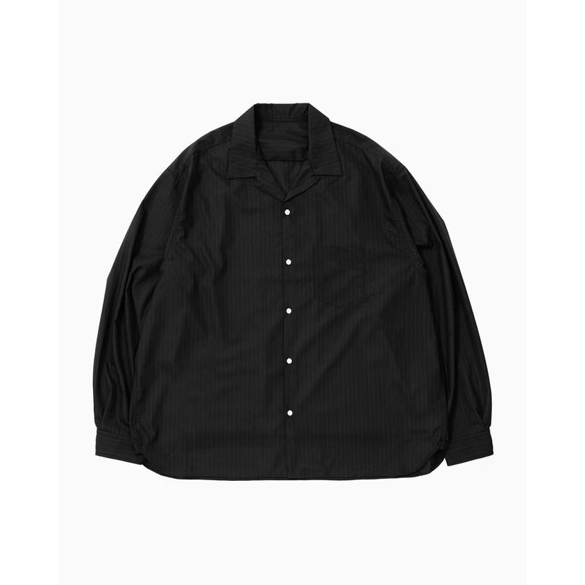 Sillage シアージ re-engineered overshirt black stripe