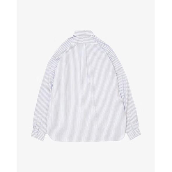 Sillage / wide shirt high count blue stripe シアージ ワイドシャツ