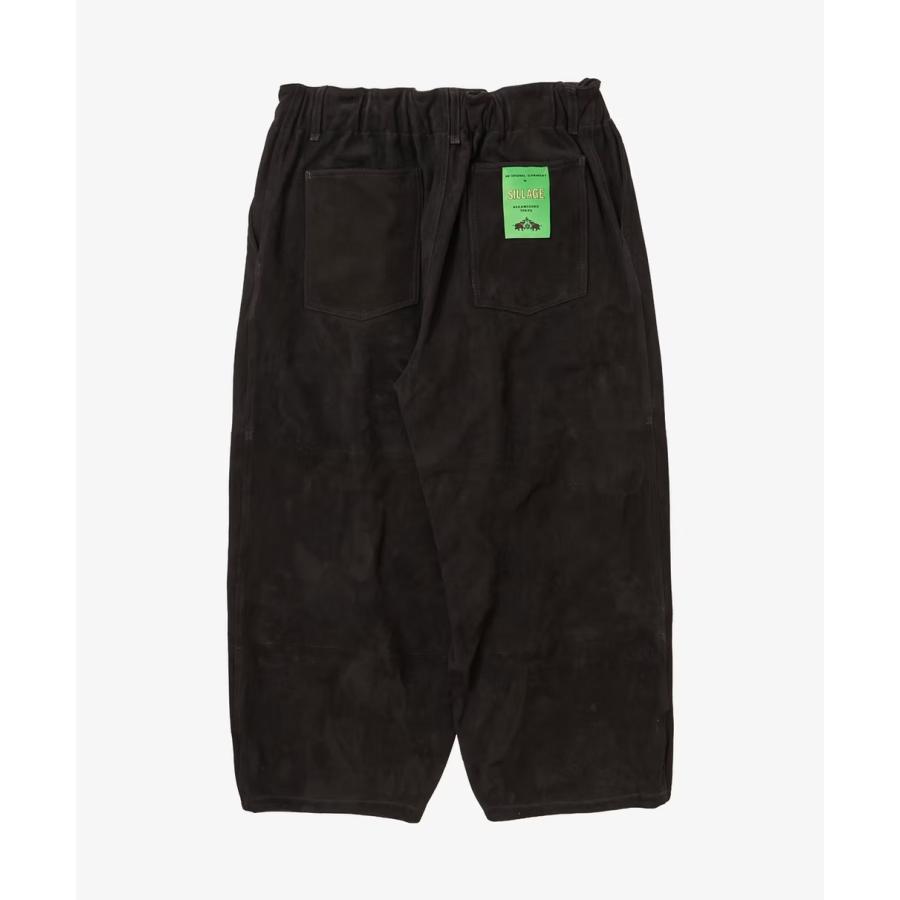 Sillage シアージ circular pants sheepskin black サーキュラーパンツ シープスキン ブラック レザー スエード パンツ 革の画像