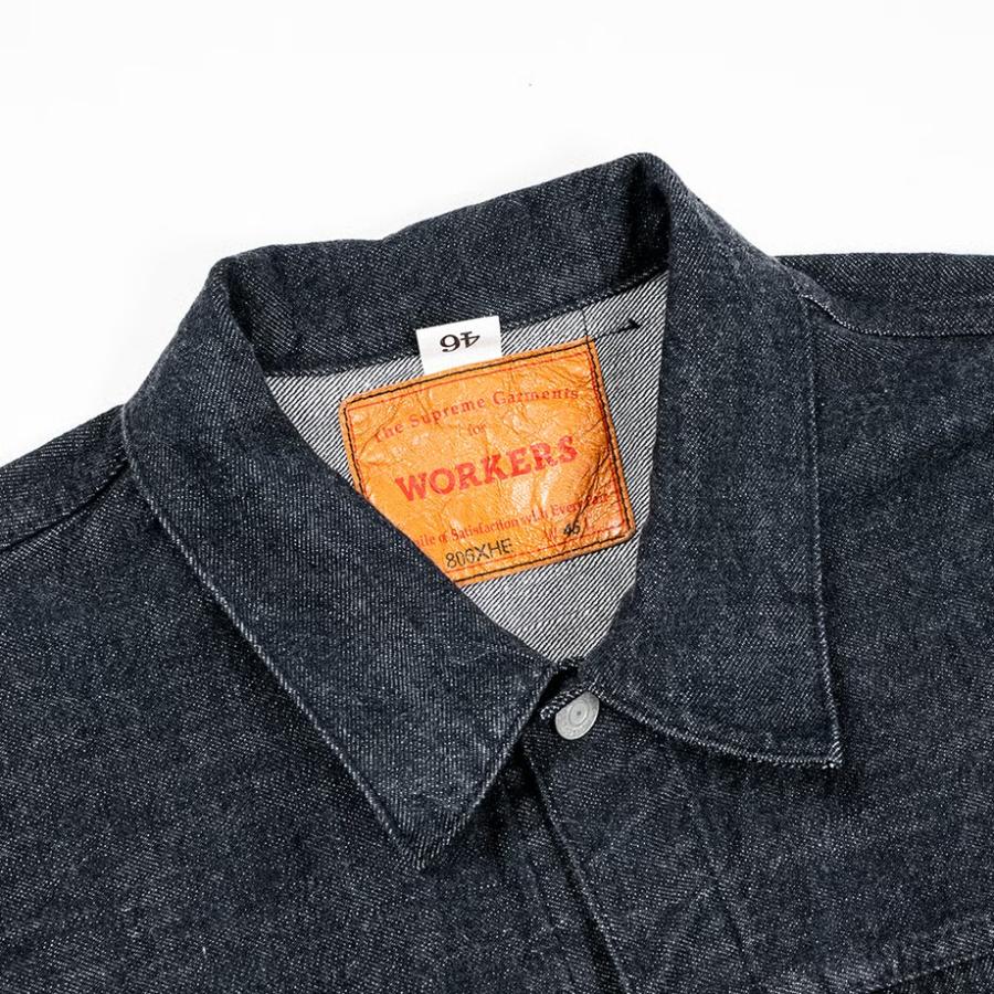 WORKERS ワーカーズ Lot 806XH, Full-Back, 13.7 oz, Black Raw Denim