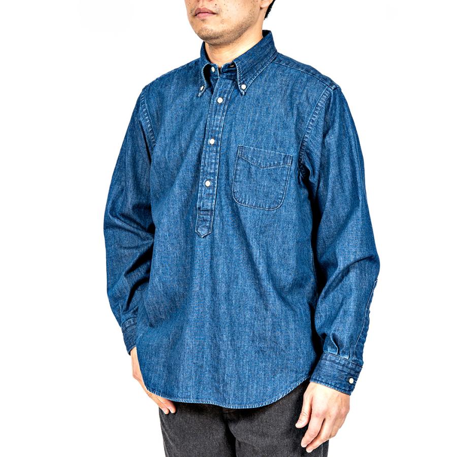 workers ワーカーズ　デニムシャツ　プルオーバーシャツ WORKERS ワーカーズ Pullover BD, 7.5 oz Denim, Washed プルオーバー