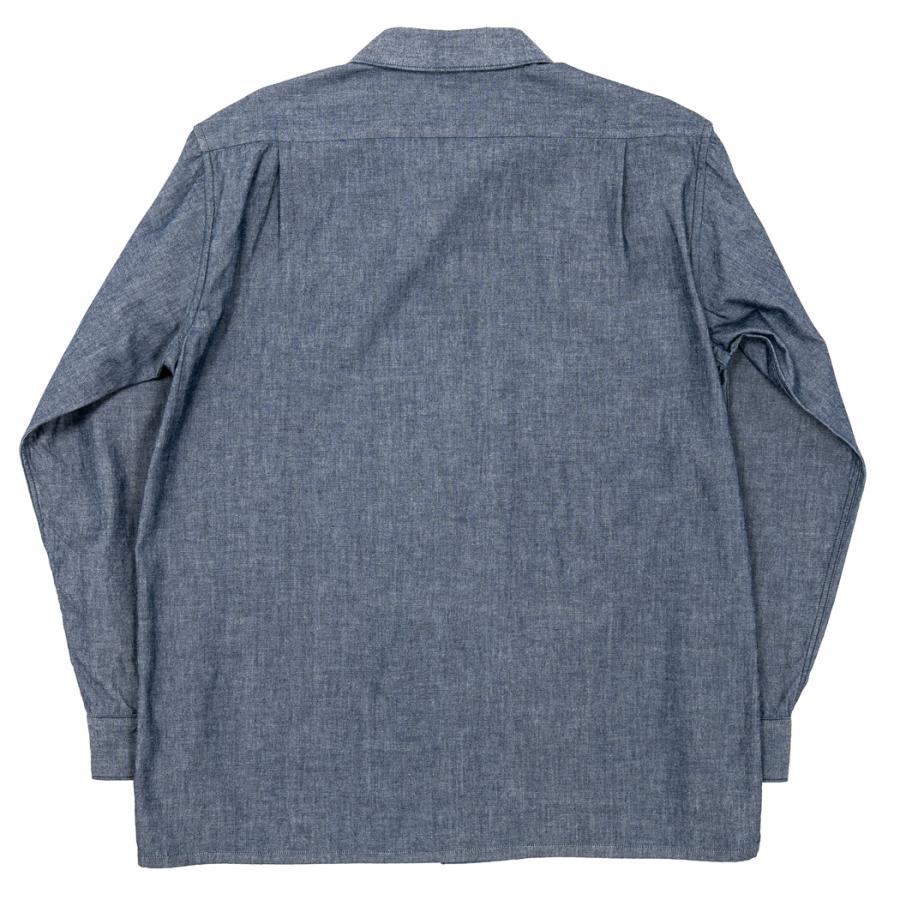 WORKERS ワーカーズ Open Collar Shirt, Indigo Chambray オープン