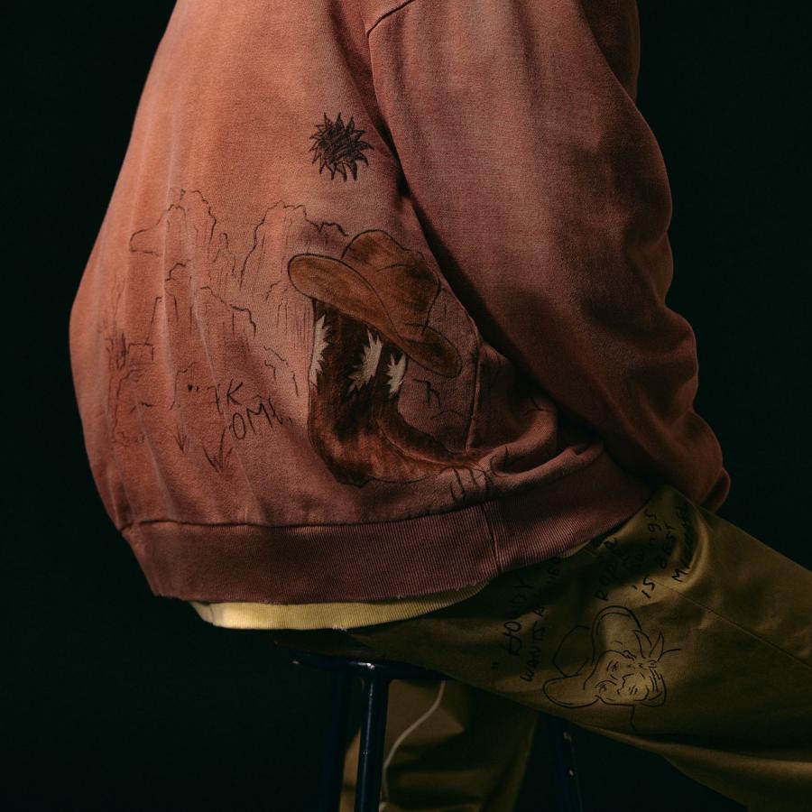 Work of Art Kendai / Damaged Half Zip SH コットン ハーフ