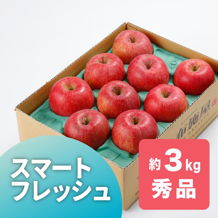 スマートフレッシュりんご サンふじ 秀品 約3kg /常温便 送料無料 長野