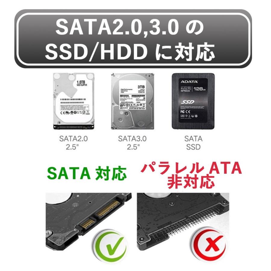 2.5インチ HDD SSD 外付けケース 透明 クリア USB3.0 ハードディスク SATA3.0 USBケーブル付き｜obuwan｜05