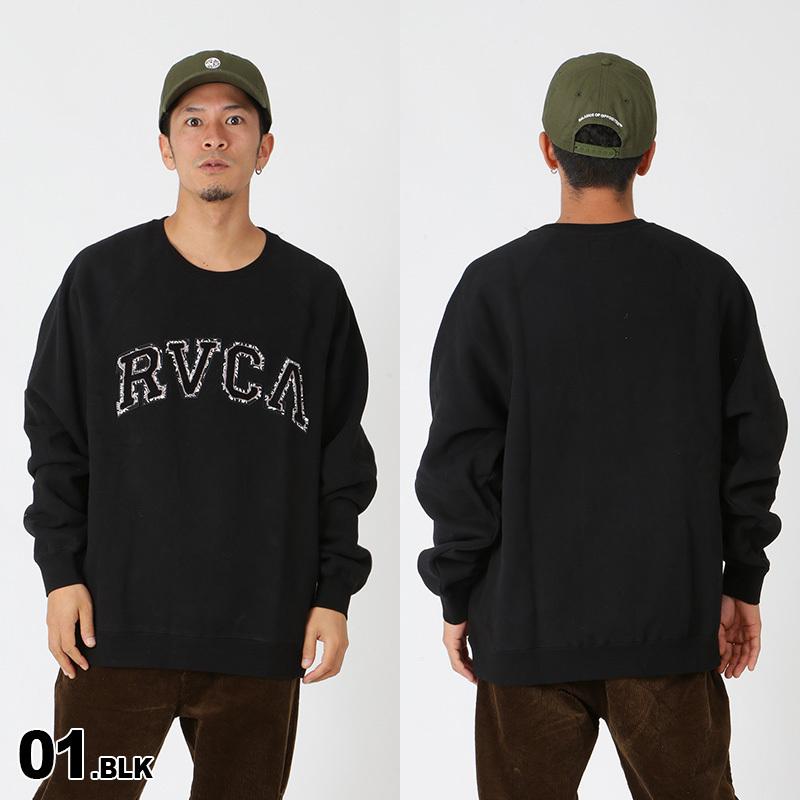 【SALE】 RVCA/ルーカ メンズ トレーナー 長袖 ビッグロゴ オーバーシルエット 秋冬物 ブラック 黒 パープル 紫 ホワイト 白 おしゃれ BB042-009｜oc-sports｜02