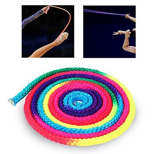体操 ロープ 虹色 独創的 体操用アートロープ縄跳び固体競技芸術トレーニングロープ2.8mの長さ ナイロン製品 最大55％オフ！