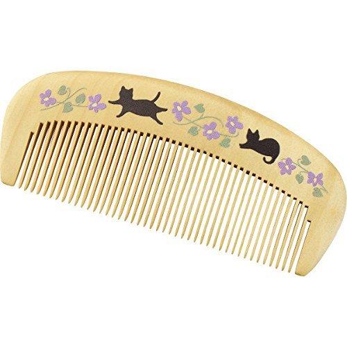 くろちく 椿堂 潤いつげ櫛ケース付 花猫 ヘアブラシ 1個 (x 1)|ocastanet|03