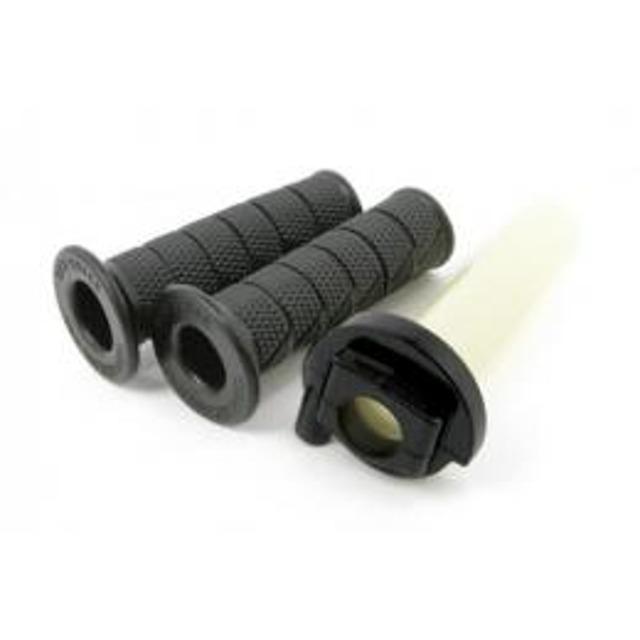 09-02-0222　SP武川 スタンダードハイスロットルセット(ケーブル 710mm)PC18/20/PD22/PE24/28/VM26取付車ハンドルパイプ径 22/22.2mm専用 SPECIAL PARTS TAKEGAWA / テーパーハンドル(ブラック)&ホルダーセット