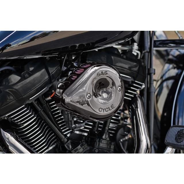 S\u0026S Cycle エスアンドエスサイクル ステルス エアクリーナー ミニティアドロップ スモーキークローム Lava Chrome ステルス用カバーノミ 170-0780の画像