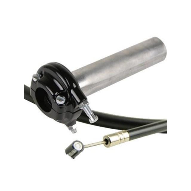 SR400 AMALタイプスロットル　ワイヤー1100mm セット GOODS グッズ AMALスロットル ブラック ＆ NIBBI PWK38