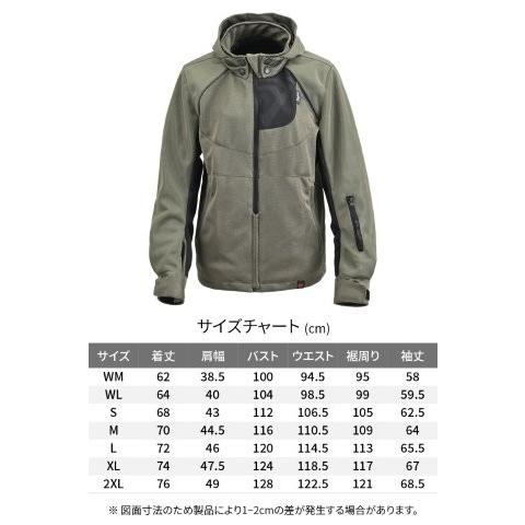 在庫有り DAYTONA デイトナ バイク ジャケット メッシュ 高通気 軽量 CE規格 ソフトプロテクター付属 着脱式フード DJ-029 パーカ カーキ WMサイズ 65620_8