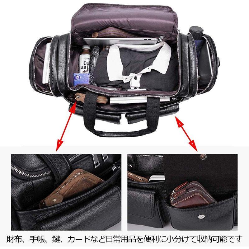 雅革 ボストンバッグ 本革 牛革 2WAY 防水 軽量 大容量 手提げ レザー 出張 旅行 トラベル スポーツ 修学旅行 メンズ ブラック ボストンバッグ 本革 牛革 2WAY 防水 軽量 大容量 手提げ レザー 出張 旅行 トラベル スポーツ 修学旅行 メンズ ブラック
