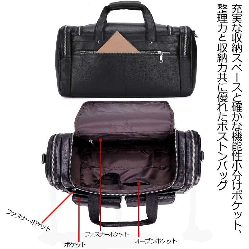 雅革 ボストンバッグ 本革 牛革 2WAY 防水 軽量 大容量 手提げ レザー 出張 旅行 トラベル スポーツ 修学旅行 メンズ ブラック ボストンバッグ 本革 牛革 2WAY 防水 軽量 大容量 手提げ レザー 出張 旅行 トラベル スポーツ 修学旅行 メンズ ブラック