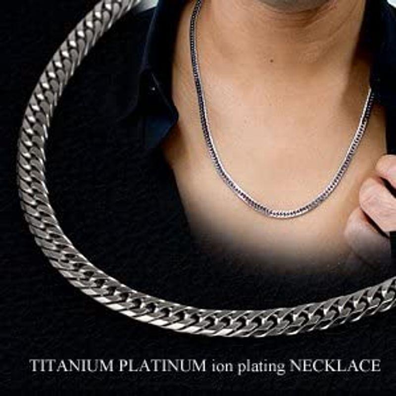 チタン ネックレス ダブル喜平 6面カット 60cm 4.5mm (プラチナ イオン プレーティング加工) 金属アレルギー対応 60cm 5mm ネックレス ダブル喜平 6面カット プラチナ イオン プレーティング加工 金属アレルギー対応