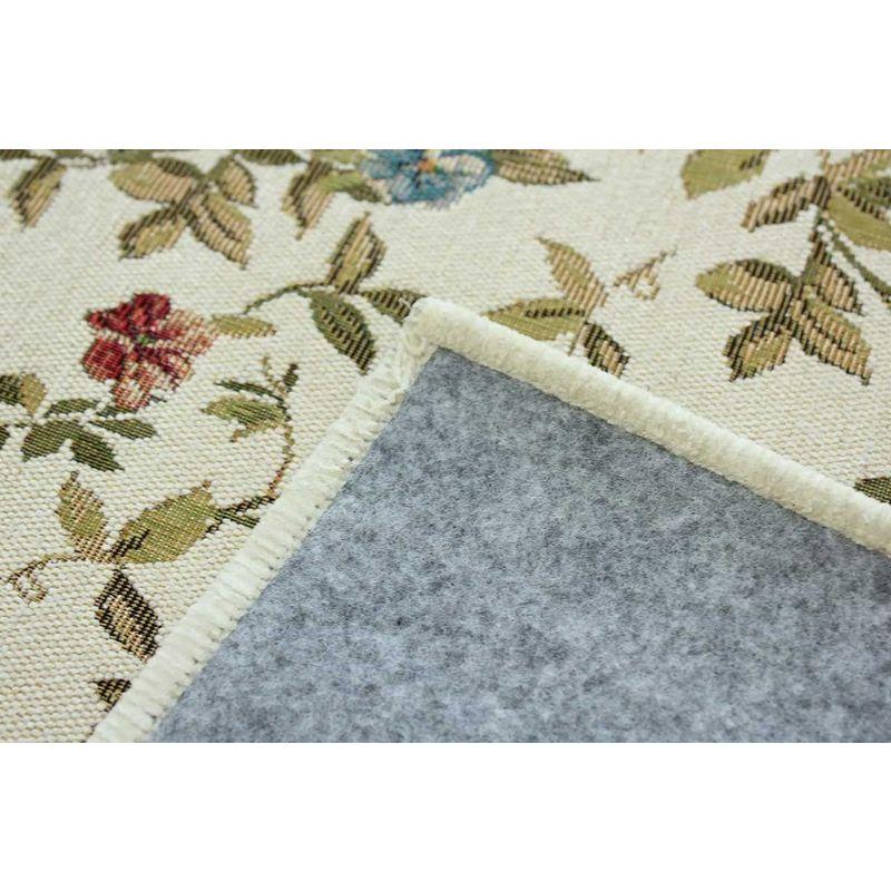 サヤンサヤン 花柄 ラグマット アルダ 200x250 3畳 パステルブルー ゴブラン織 花柄 ラグマット アルダ 200x250 3畳 パステルブルー ゴブラン織 約