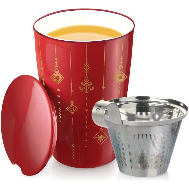 Tea Forte Warming Joy Kati カップ セラミック ルーズリーフ ティーインフューザーカップ バスケットと蓋付き 12