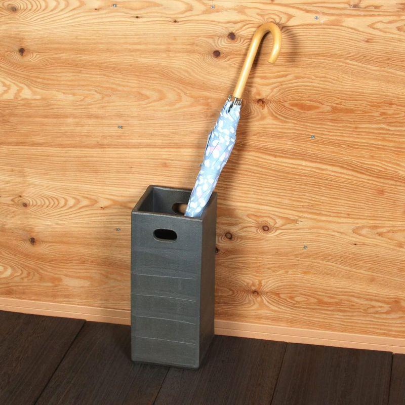 ヤマ庄陶器　信楽焼　umbrella　stand　黒(角)　Sku-4