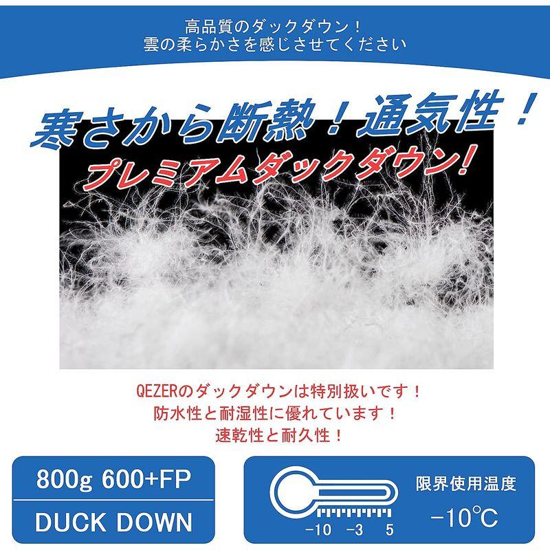 QEZER シュラフ 冬用 ダウン 寝袋 マミー型 羽毛寝袋 コンパクト 600FP高級ダウン 400T撥水加工 2人用に連結可能 アウトド コンパクト シュラフ 冬用 ダウン 寝袋 マミー型 羽毛寝袋 600FP高級ダウン 400T撥水加工 2人用に連結可能 アウトド