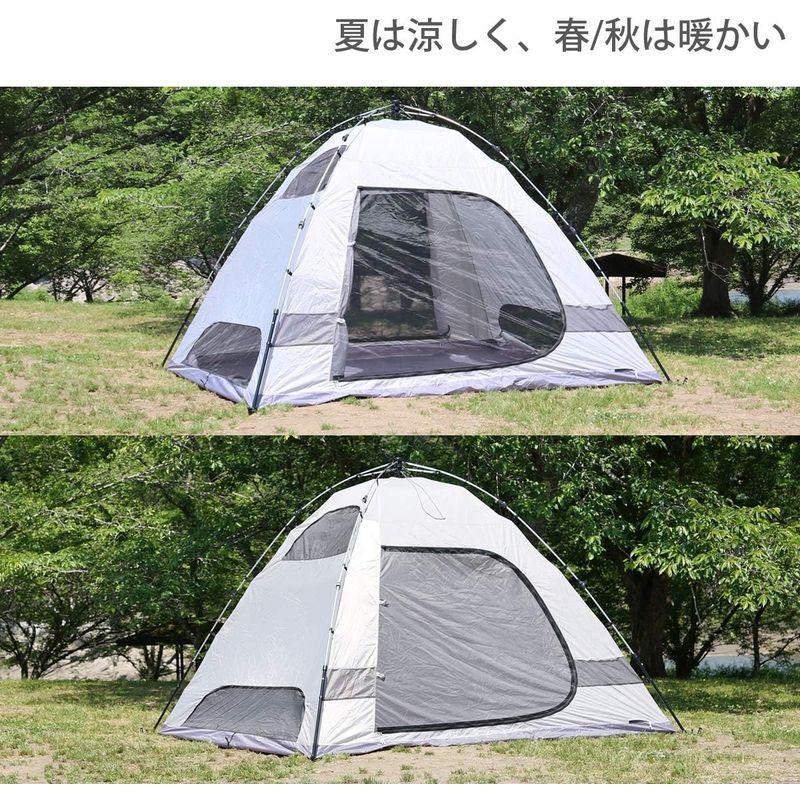 DOD(ディーオーディー) ザ・ワンタッチテントM 初心者向け 広い前室付き3人用 T3-673-KH 約 ディーオーディー ザ ワンタッチテントM 初心者向け 広い前室付き3人用 T3 KH サイズ PUコーティング