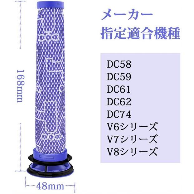 [ダイソン] Dyson フィルター 4個セットDC58 DC59 DC61 DC62 DC74 V6 V7 V8用フィルター 互換品 洗濯可能 |  | 01