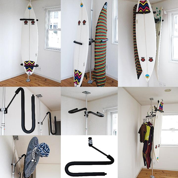 サーフボードラック 収納 突っ張り棒 3m 横置き ツッパリ君追加パーツ