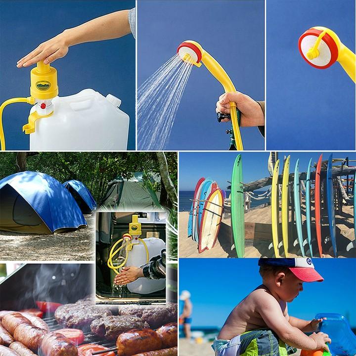手動式シャワー 20リットルポリタンク 簡易シャワー 空気圧式