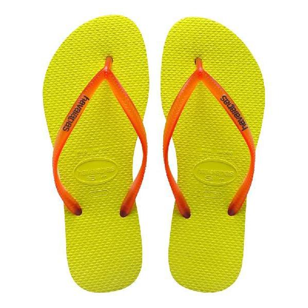 havaianas(ハワイアナス) SLIM LOGO POP-UP スリムロゴポップアップ Lime Green(ライムグリーン)サンダル 23cm/24cm レディース｜oceanglide