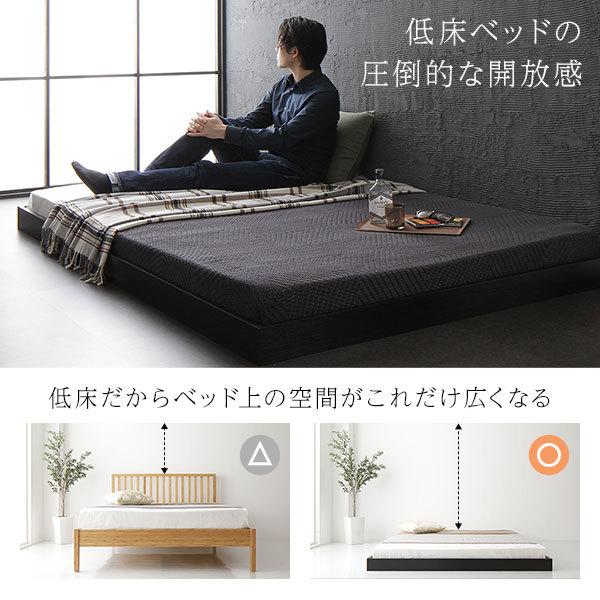新商品通販 ベッド 低床 ロータイプ すのこ 木製 コンパクト ヘッドレス シンプル モダン ホワイト セミダブル ベッドフレームのみ