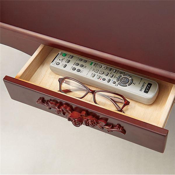 折りたたみテーブル/センターテーブル 〔長方形 大 ブラウン〕 約幅100cm 引き出し付 『ピュアローズアンティーク調飾りテーブル』 折りたたみテーブル/センターテーブル 大 約幅100cm 引き出し付 『ピュアローズアンティーク調飾りテーブル』