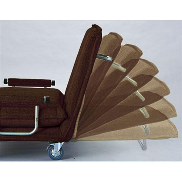 期間セール ！ ソファーベッド 約幅101cm グレー 肘付き リクライニング 同色クッション付き 3WAY 後部キャスター付 組立品 【FKP8018884590】(28791円)