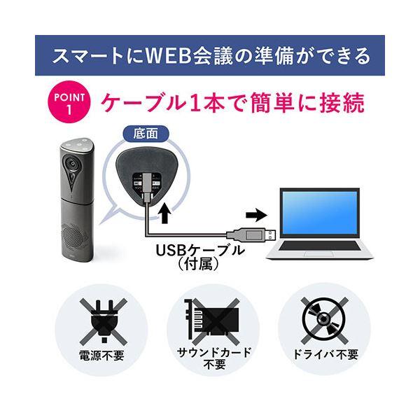 大注目商品 サンワダイレクトカメラ内蔵WEB会議スピーカーフォン カメラ マイク スピーカー一体型 フルHD USB接続 400-MC0131台