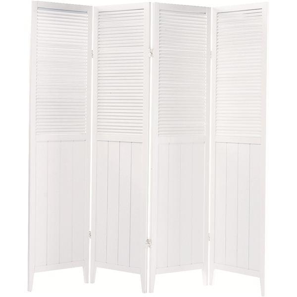 パーテーション 衝立 幅40cm 4連 ホワイト 木製 スクリーン リビング ダイニング インテリア家具 店舗 お店