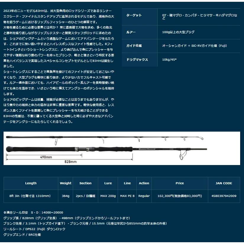 在庫あり・即納】リップルフィッシャー ランナーエクシード 83HH