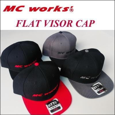 MCワークス キャップ　黒 MCワークス フラットバイザーキャップ : 鶴ヶ島タックル