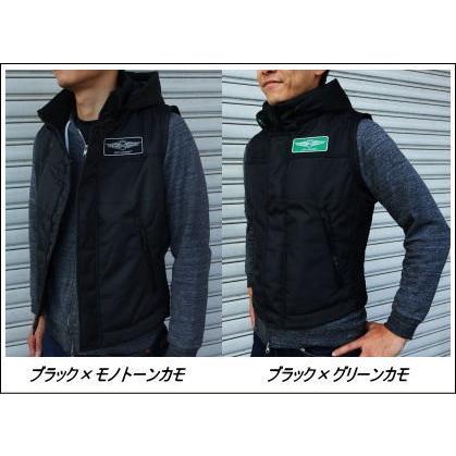 MCワークスプロテクトウィンターベストブラック×モノトーンカモ