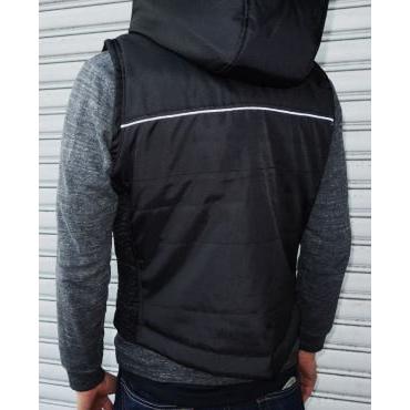 MCワークス　プロテクトウィンターベスト　ブラック×モノトーンカモ　Ｌサイズ MCワークスプロテクトウィンターベストブラック×モノトーンカモ