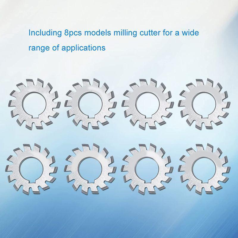 フライス盤用　8個1?8インボリュートギアカッター　高速度鋼製ディスク形　20°圧力角M1
