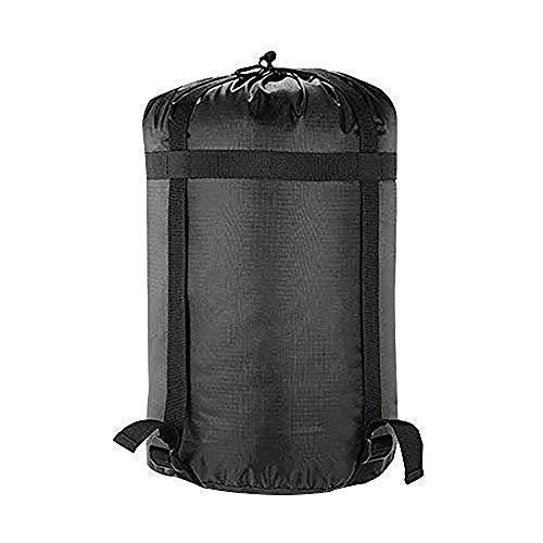 1コンプレッションバッグ 寝袋用 圧縮袋 ナイロン製 軽量 圧縮バッグ 耐摩耗 シュラフ防水 キャンプ アウトドア 衣類が収納可能 ブラック