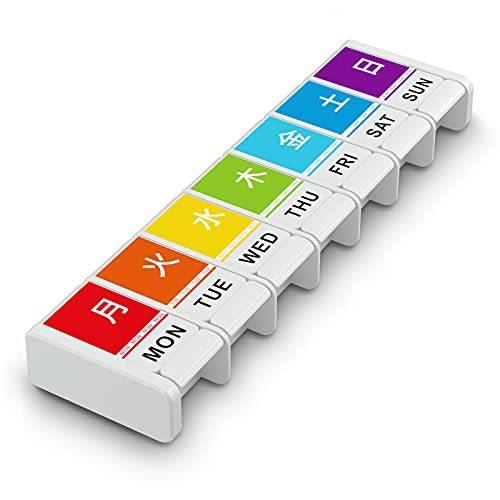 Chomeook 薬ケース ピルケース 1週間 かわいい 習慣薬箱 おしゃれ 携帯用 薬 ケース 薬飲み忘れ防止グッズ 薬仕分けケース 常備薬 大き目 おまけ付