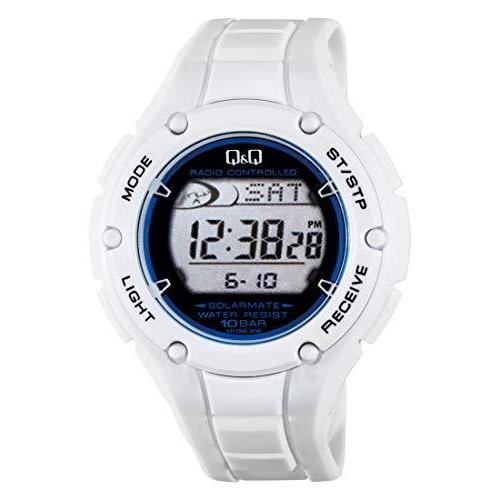 【誠実】 表示 日付 防水 ソーラー 電波 デジタル 腕時計 Q&Q] [シチズン ウレタンバンド ホワイト メンズ MHS6-306 腕時計