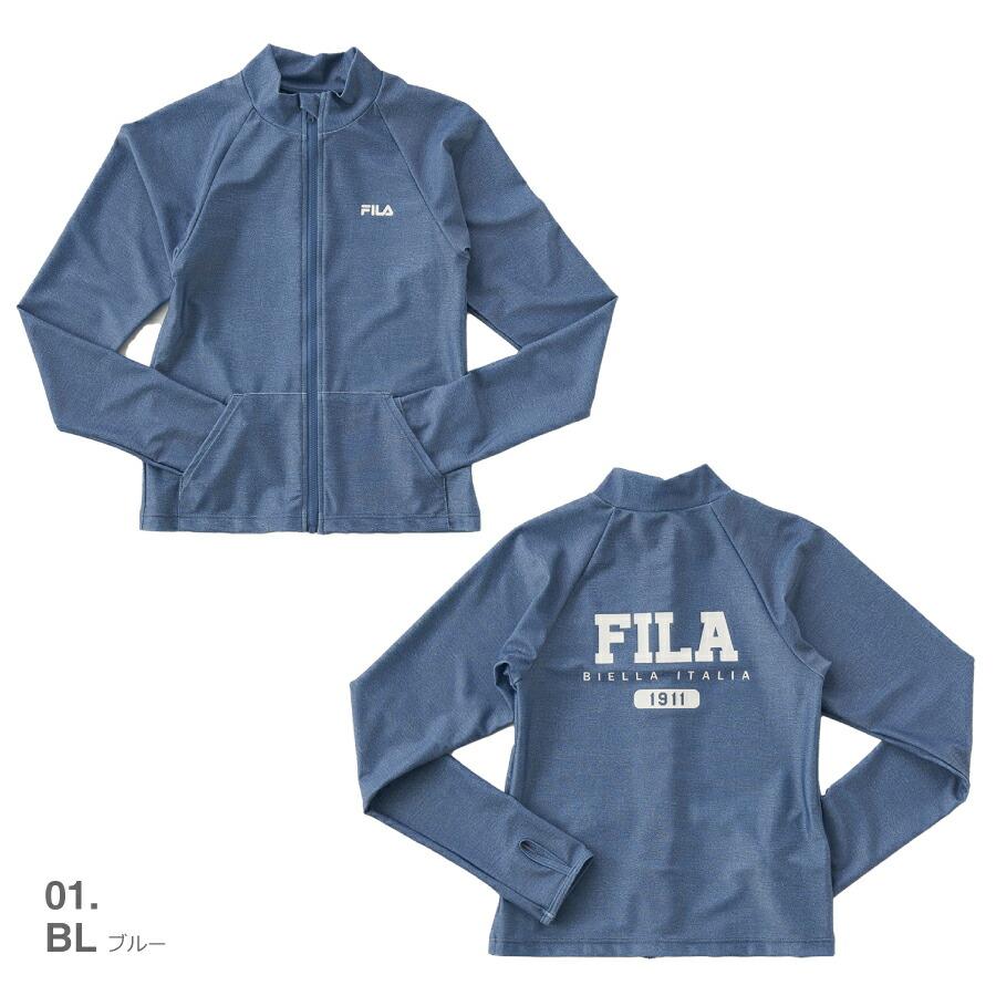 水着 キッズ ラッシュガード 長袖 女の子 フルジップ 140 150 160 170 FILA フィラ 122820｜oceanweb-store｜02