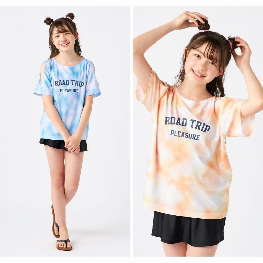 水着 キッズ Tシャツ タイダイT付き3点セット 海 プール 女の子 女児 