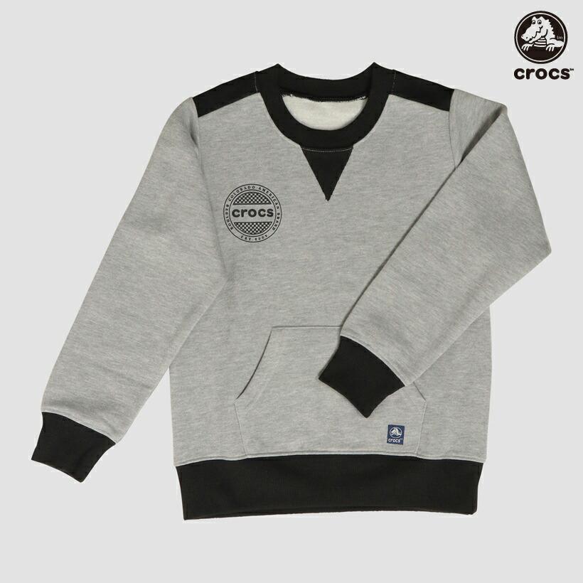 CROCS クロックス 裏起毛スウェット デザイン裏起毛クルースウェット キッズ 140243 ボーイズ 140243gy