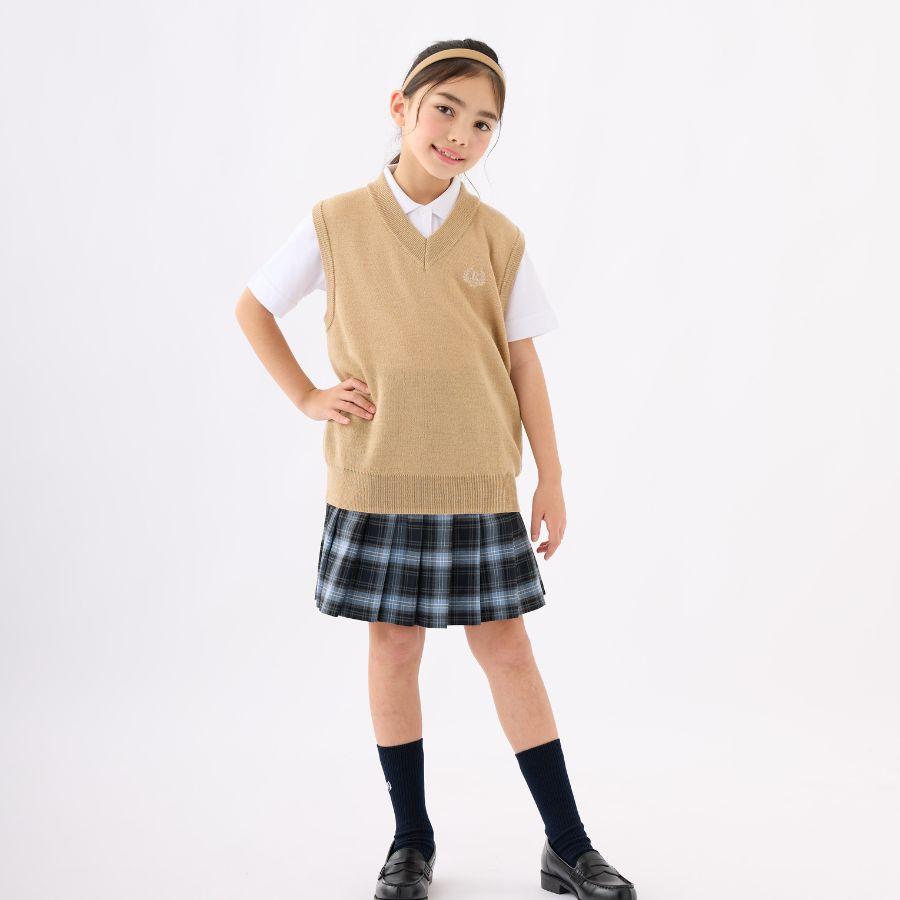ベスト キッズ ニットベスト スクールベスト 子供 女の子 Vネック