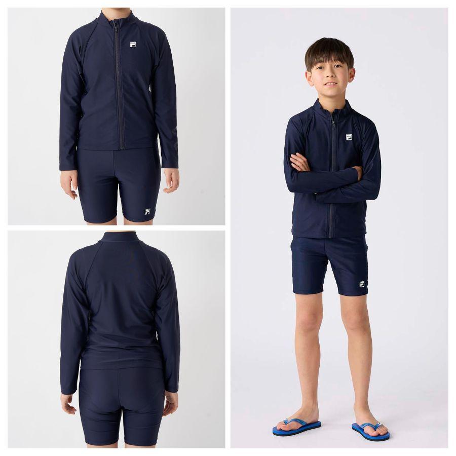FILA（フィラ） ラッシュガード キッズ スクール水着 フードなし 長袖