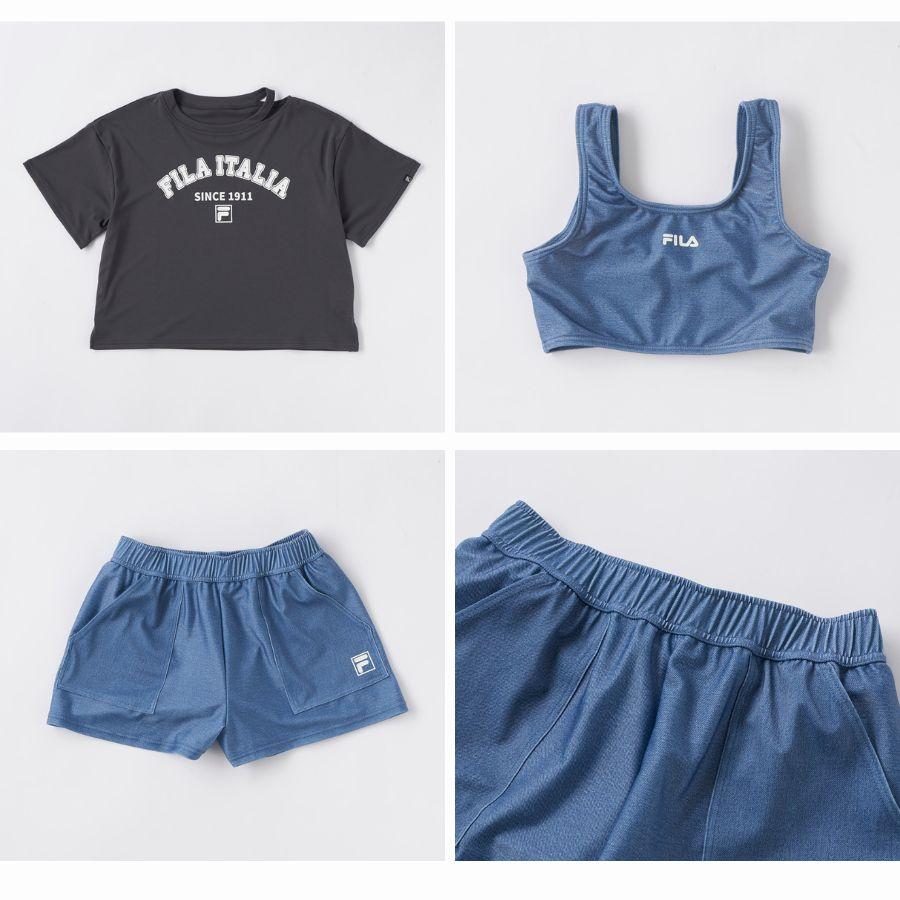 FILA（フィラ） 水着 Tシャツ付き キッズ 女子 女の子 リゾート水着
