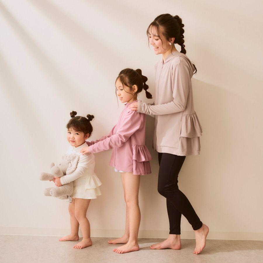 ラッシュガード キッズ 長袖 ジップ フルジップ フリル UVカット 日焼け対策 90 100 110 120 130cm ペアルック 親子コーデ 夏 175120 |  | 18