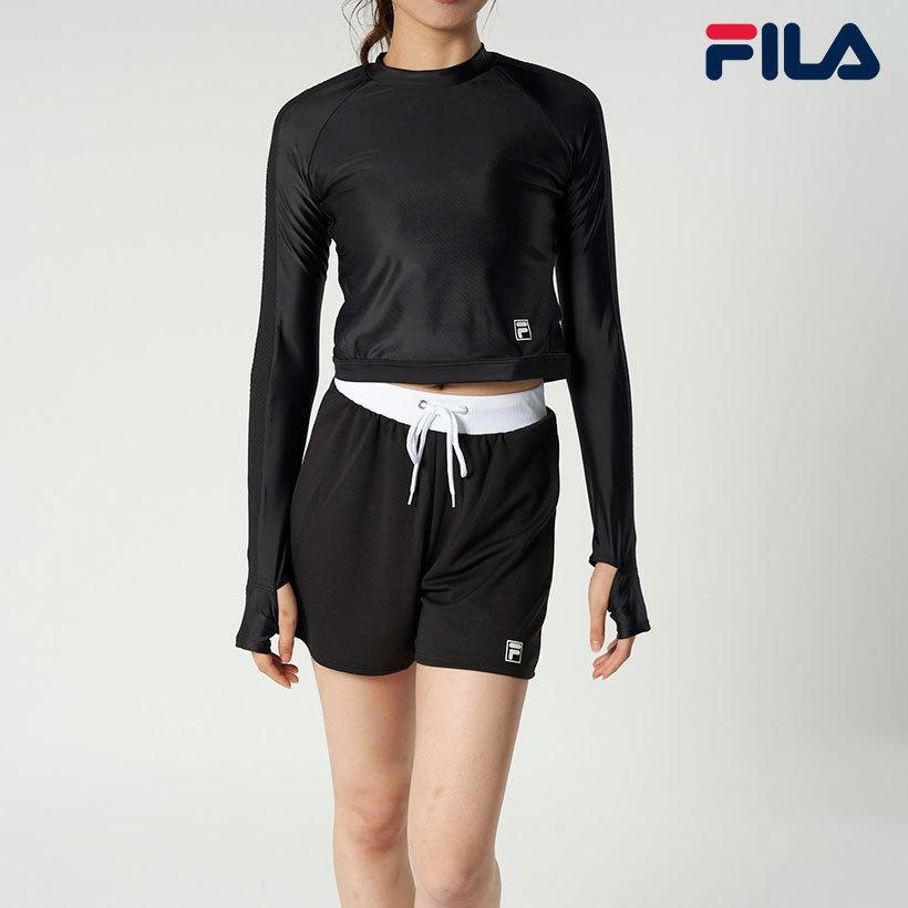 レディース 水着 ラッシュガード 水着インナー ショートパンツ セット水着 Fila フィラ ラッシュガード3点セット ブラック 2703クリアランスセール Oceanweb Paypayモール店 通販 Paypayモール